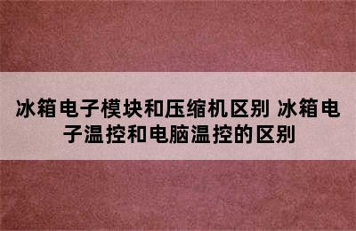 冰箱电子模块和压缩机区别 冰箱电子温控和电脑温控的区别